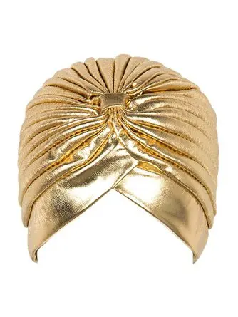 

2016 golden turbante hijab Turban Headwrap hat cap women shiny high Quality Chemo Bandana hijab and muslim Indian Cap G-205