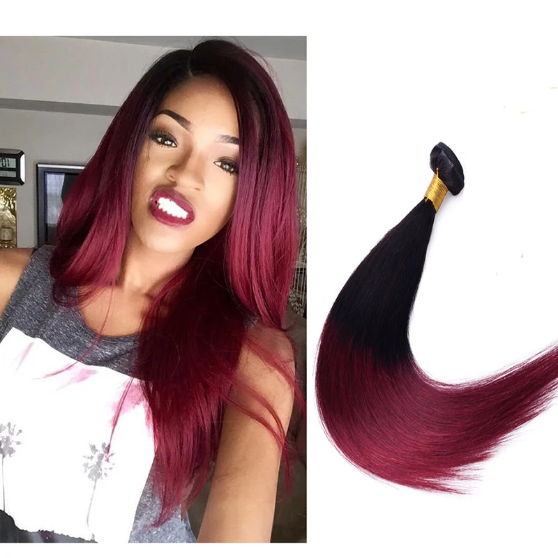 Full Shine 1b 99j Ombre Human Hair 7a Two Tone Brazilian Weave