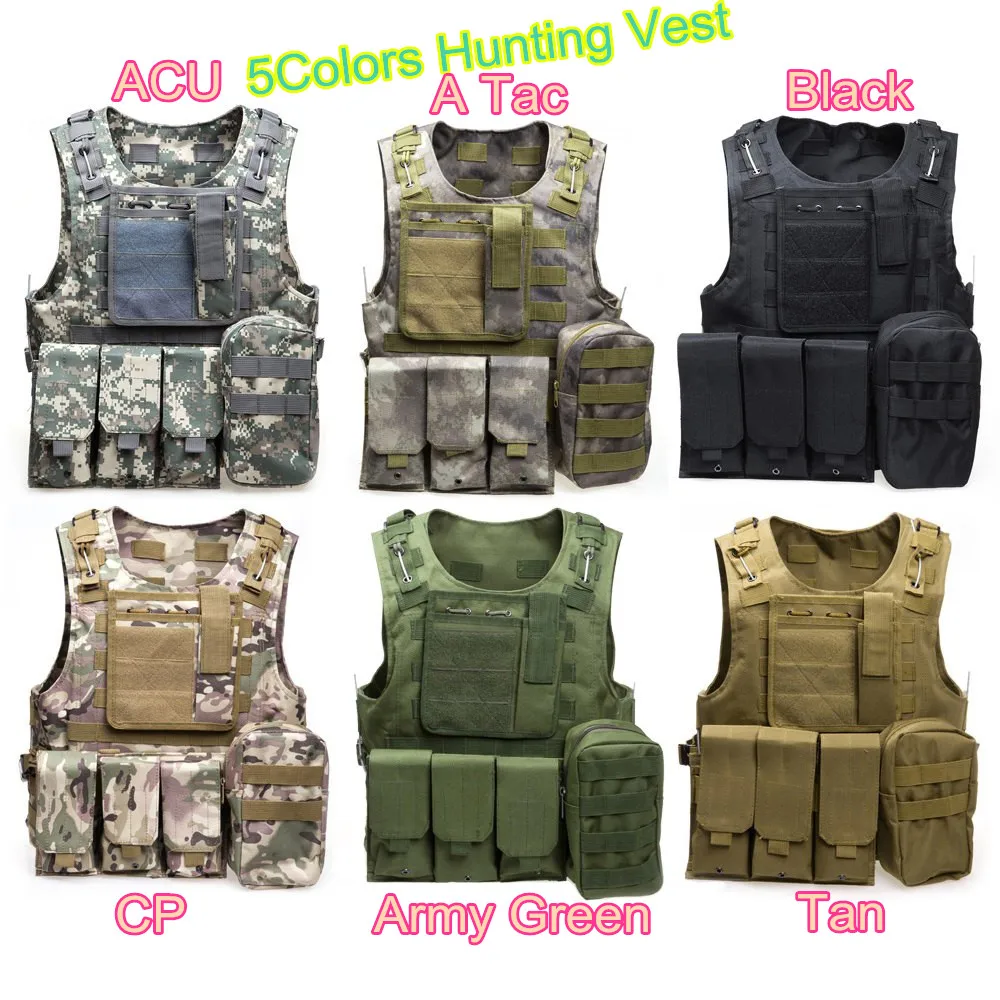 Multicam Paintball Airsoft Armour Tactical Military Combat Assault Vest Multi Pockets Training Hunting Waistcoat Safety Clothing