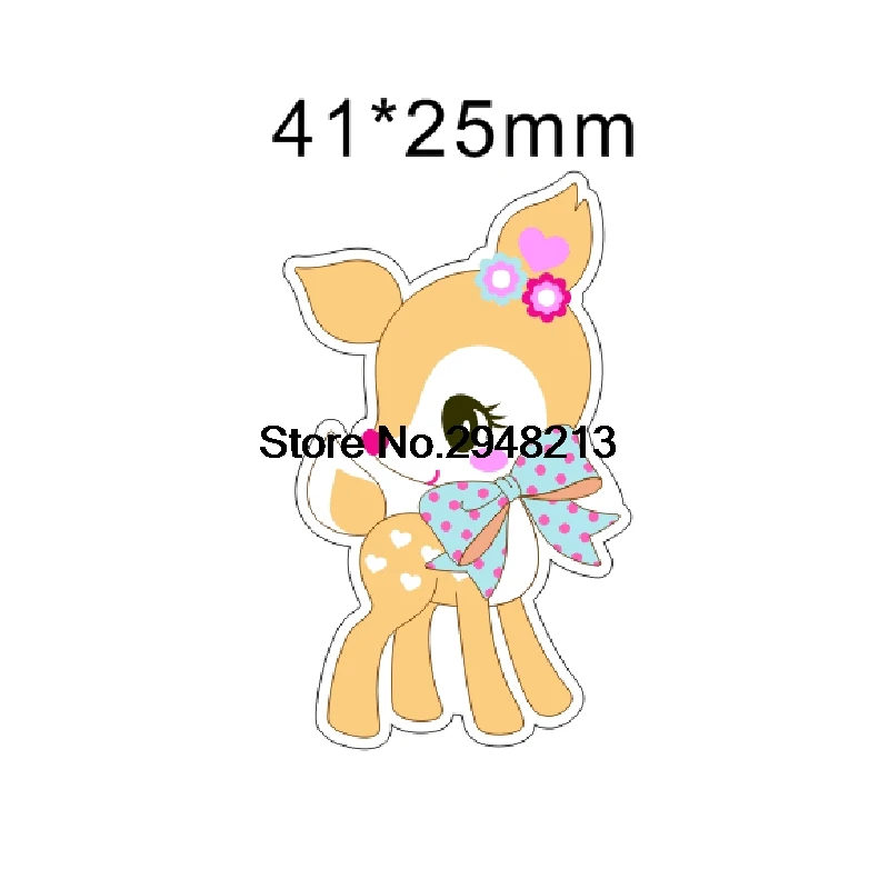 Japan Cartoon Kawaii deer Flat Back Resin Character Planar Resins DIY Craft For Hair Bow Decorations 41*25mm 50pcs RET1212 | Дом и сад