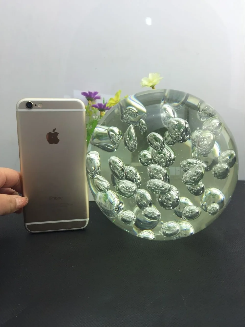 

Free Shipping factory directly sale K9 AAA crystal material 1pcs /lot 150mm clearly color crystal glass bubble ball