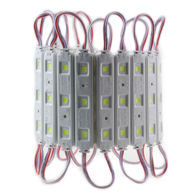 100 шт./лот светодиодный модуль впрыска 5050 SMD 3 светодиодный s водонепроницаемый IP65 DC12V 1,5 вт/шт светодиодные модули
