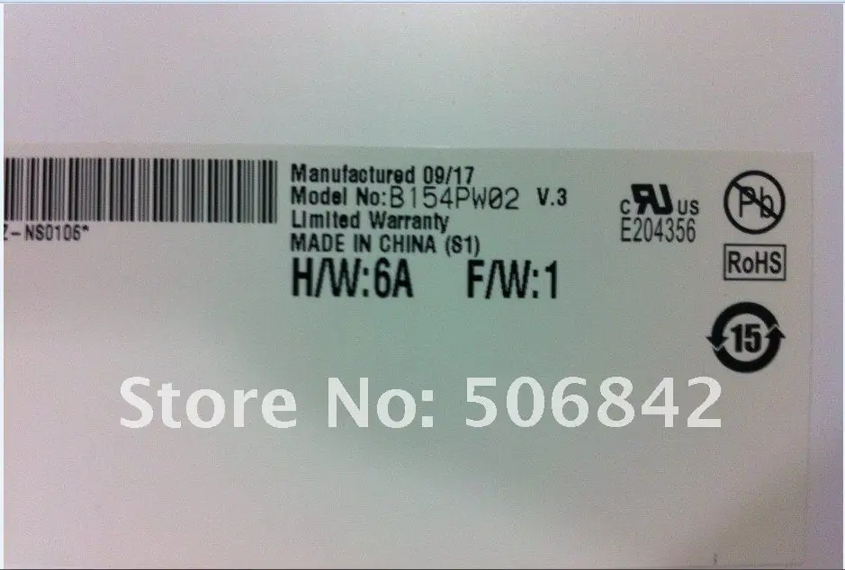 15," ноутбук ЖК-дисплей экран B154PW02 V.3, 1440*900