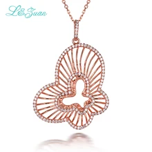 L& zuan 925 Стерлинговое Серебро 1.1ct камень белая бабочка кулон модное ювелирное ожерелье с серебряной цепочкой для женщин в подарок