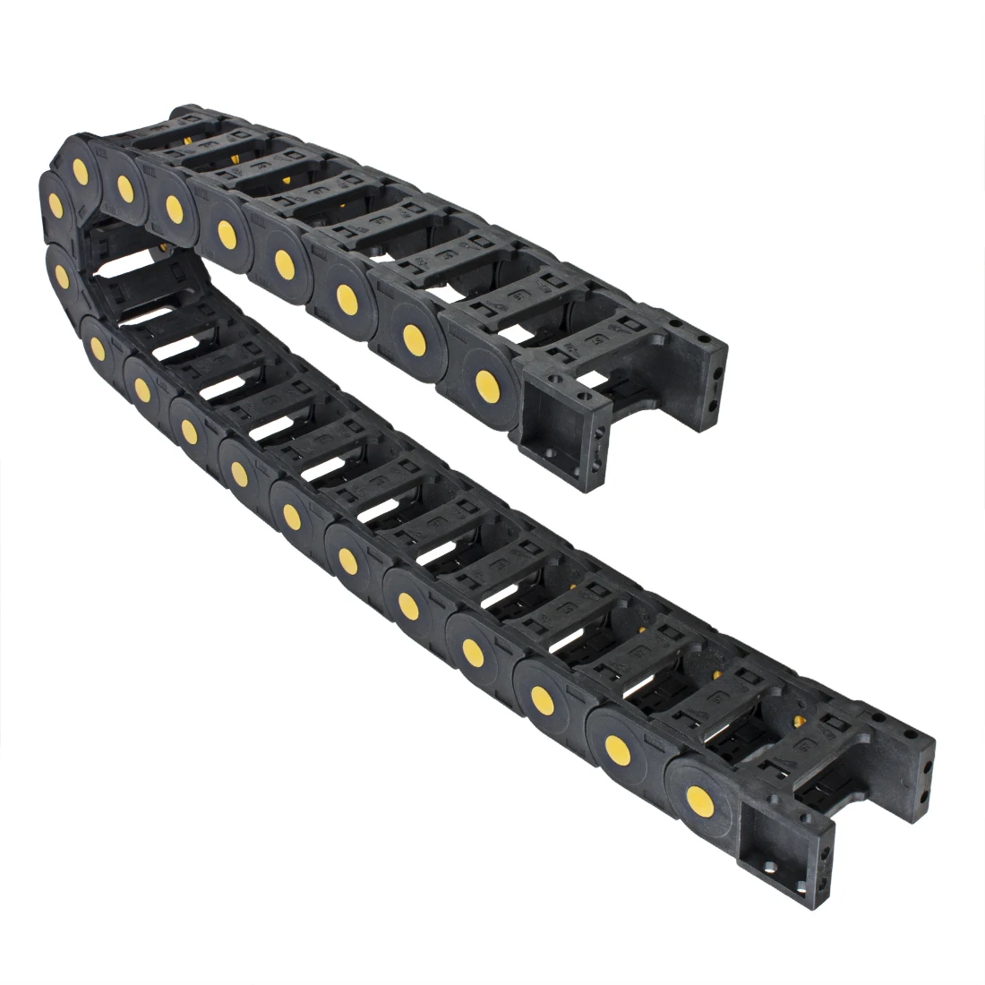 

UXCELL R55 25Mm X 57Mm Black Plastic Open Type Cable Drag Chain Wire Carrier 1M Length