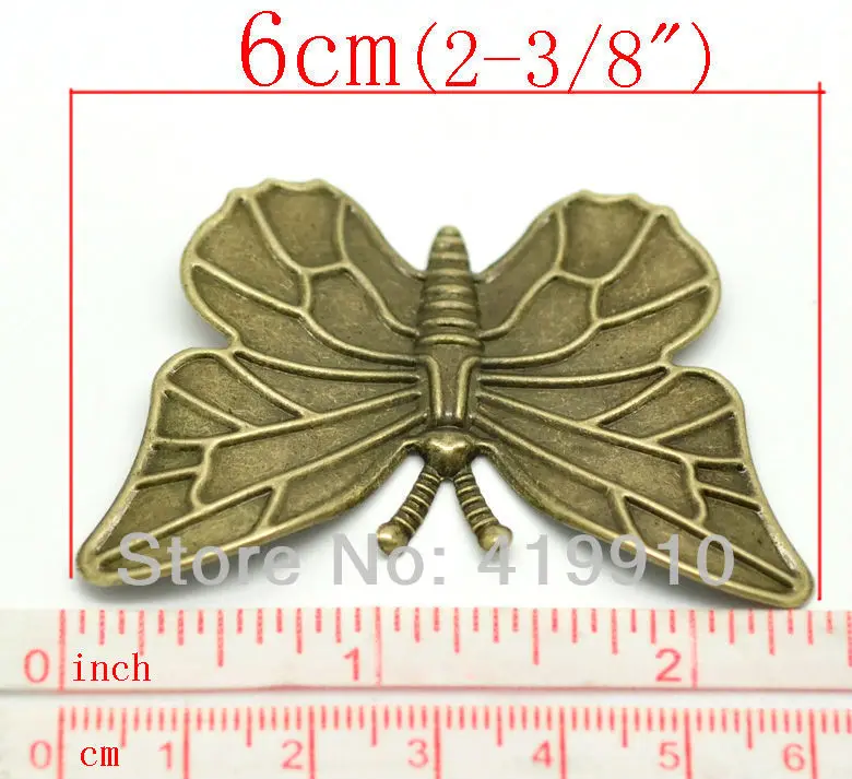 shipping-30Pcs с бронзовой филигранью под старину бабочка Коннекторы в виде бабочки ремесла подарок украшения DIY Результаты 6x4 см J0014