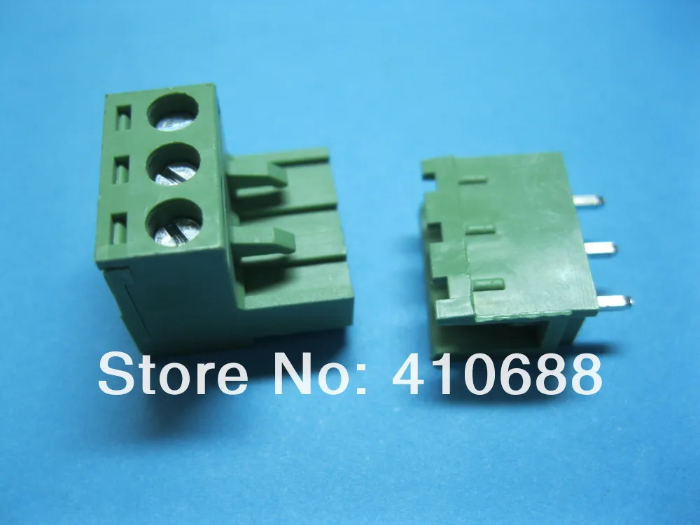 30 шт. 3way/pin шаг 5,08 мм винтовой клеммный блок соединитель подключаемый тип зеленый 2EDCK-2EDCV-5.08