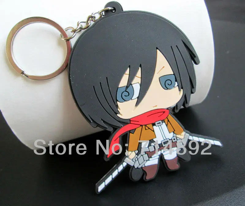 500 шт. фигурки Титанов брелки Levi/Mikasa/Armin/Eren/Titan ПВХ игрушки DHL/FedEx