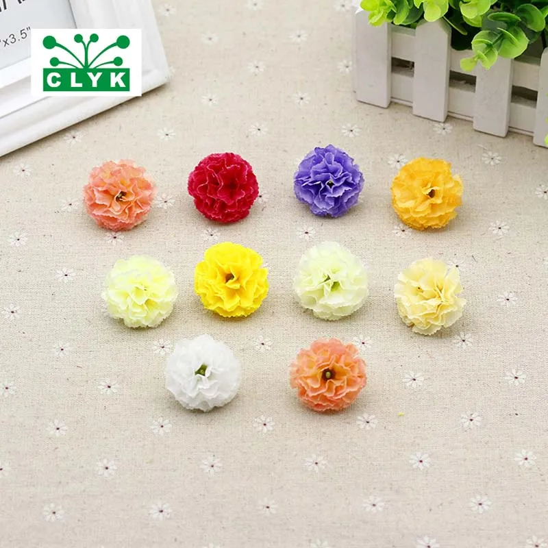 5pcs/bag 4cm Mini carnations Artificial Flowers Head Handmade Home