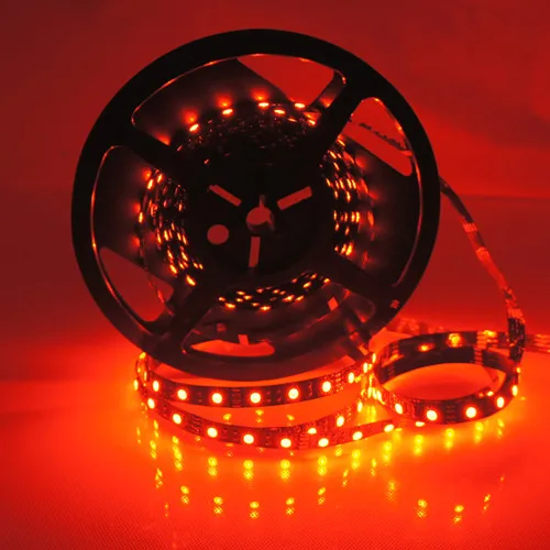 Non-Водонепроницаемый 5 метров DC 12V SMD5050 гибкий светодиодный ленты 60 светодиодный s на метр, белый, красный, зеленый, синий, желтый, RGB, черный фон