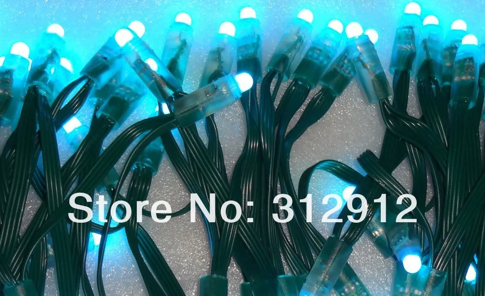 Зеленый провод IP68 DC12V вход 12 мм сквозное отверстие LED RGB дампа узел; 100 шт. строка