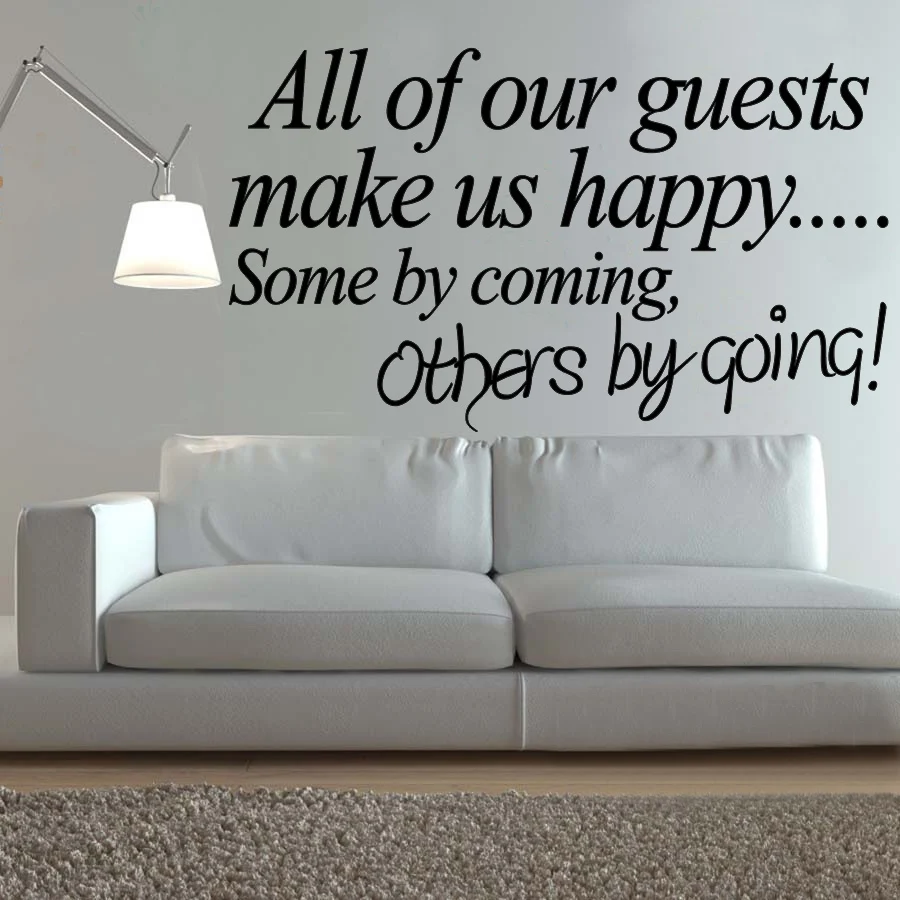 5pcs lot WALL ART WEL E GUESTS LIFE QUOTE DECAL STICKER NEW VINYL DECORATION BEDROOM in Wall Stickers from Home & Garden on Aliexpress