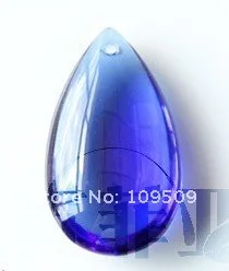 100 шт. 38 мм Люстра Кристалл синий Гладкий Teardrop Миндаль Украшение Призма
