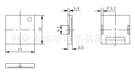 XNQ-1230 SMD чип пассивный зуммер 12 мм* 12 мм* 3 мм