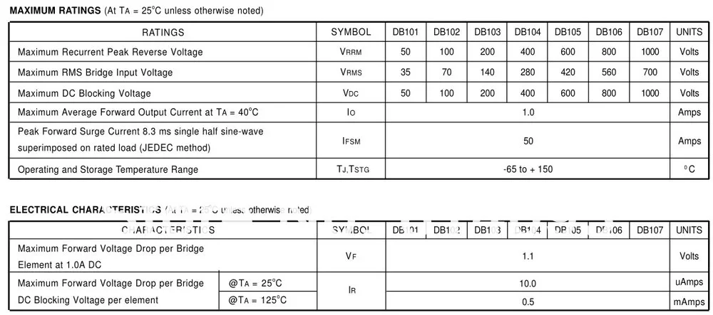 SEP Бренд smd DB107 выпрямитель 1000 V 1A(#113524