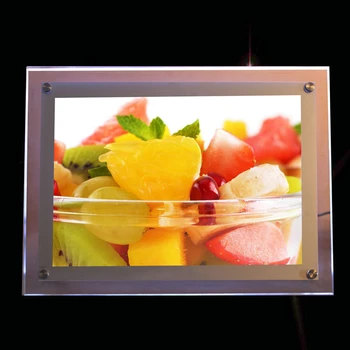 

Ultra-thin a2 acrylic led lighting picture frame wall mounted poster display case