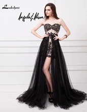 Wunderschöne Maß Abnehmbare Prom Kleider Schwarz und Champagner Mantel Abnehmbare Rock Cocktail Party Kleid