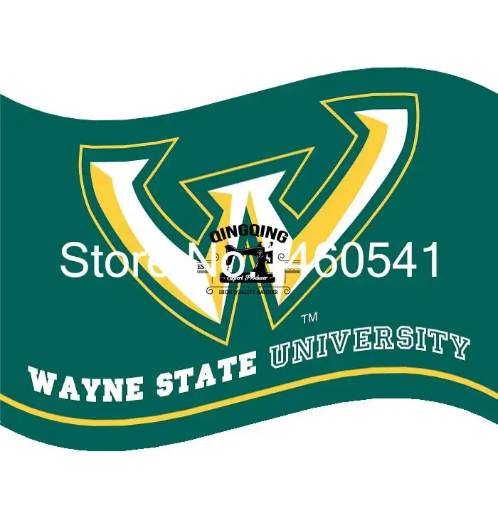 Wayne University Flag 3ft X 5ft Polyester Ncaa Banner Flying Size