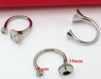 

30pcs/lot white k double ring base setting for diy accessories