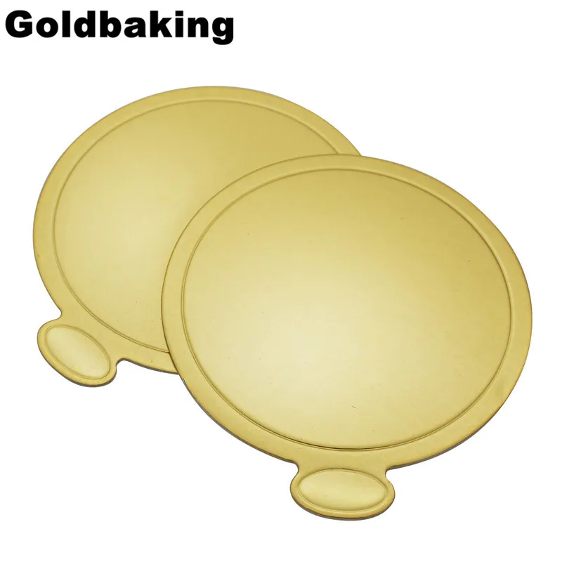 10 Pieces Round Mousse Pad Gold Foil Cake Paper Pads on