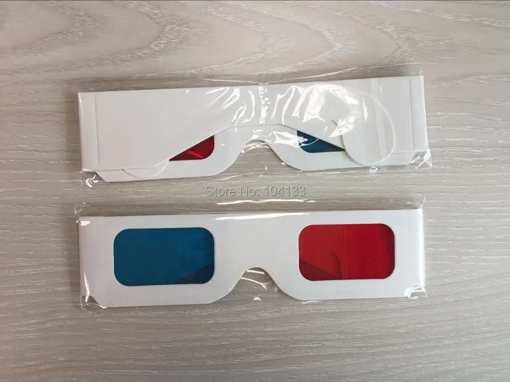 Hot Universal Paper Anaglyph 3D Glasses Paper 3D Glasses View Anaglyph Red Cyan Red/Blue 3D Glass For Movie EF Video