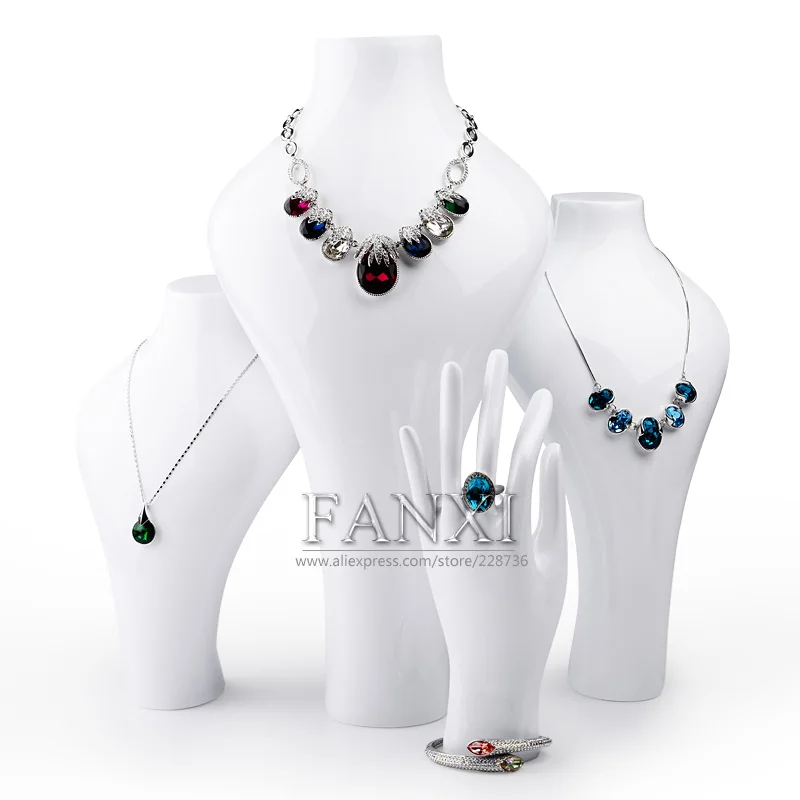 FANXI белое ожерелье из смолы подставка бюст подвеска кольцо держатель для пальцев
