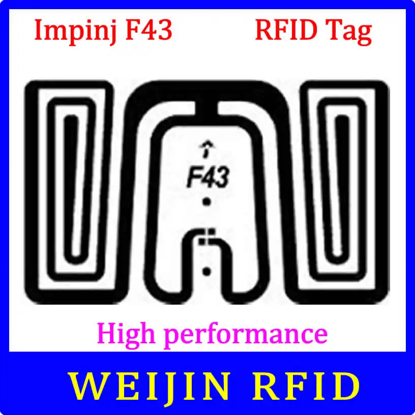 UHF RFID Impinj F43 сухая инкрустация 915 МГц, 900 МГц, 868 МГц 860-960 МГц EPCC1G2 ISO18000-6C смарт-карты пассивный RFID метки