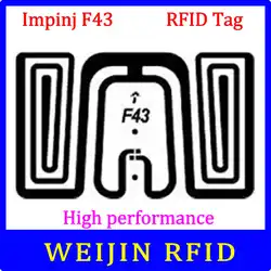 UHF RFID Impinj F43 Сухой инкрустация 915 мГц 900 мГц 868 мГц 860-960 мГц EPCC1G2 ISO18000-6C smart карты пассивные rfid метки