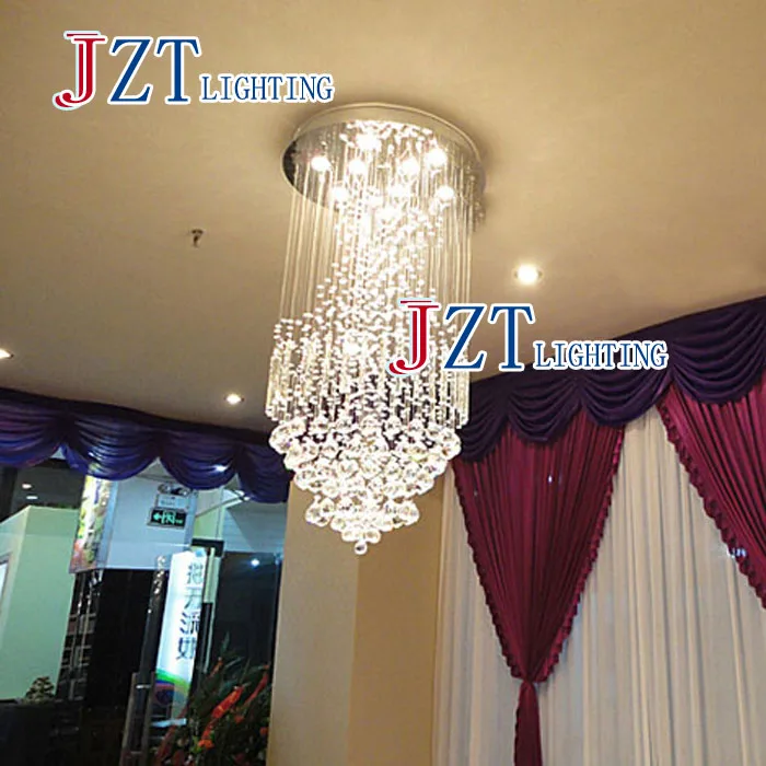 M New Crystal Led Ceiling Lamp Messenger Wire Double Entry Stair Ceiling Light Restaurant Round The Globe Style Light