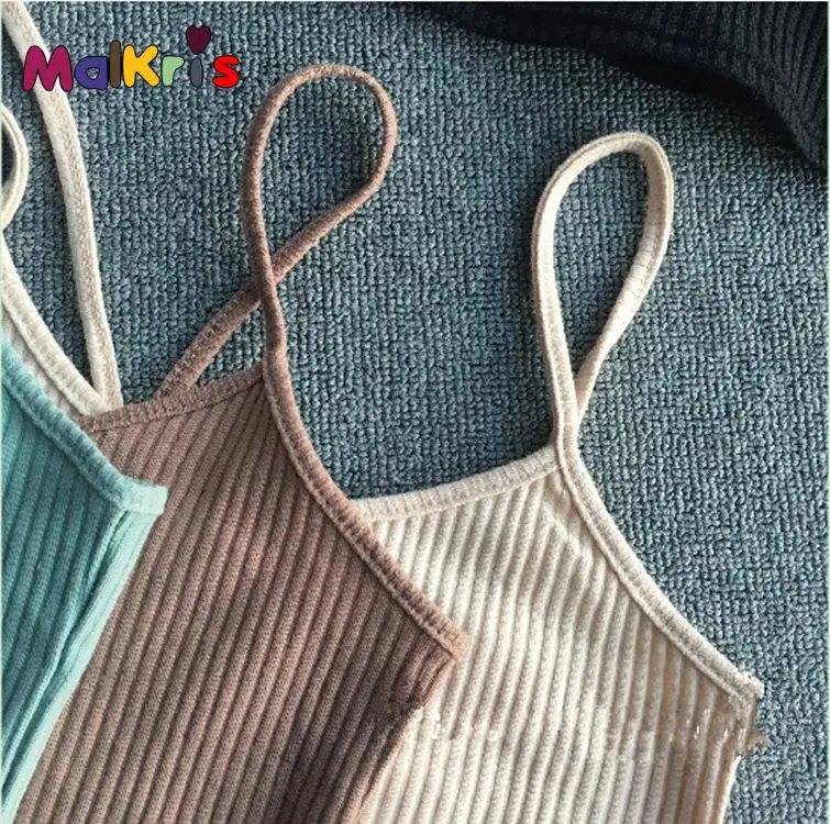 Malkris Underwear Camisoles For Women Thin Spaghetti Straps Joker Elastic Thread Condole Belt Vest Female Multicolor Color Malkris Underwear Camisoles For Women Thin Spaghetti Straps Joker Elastic Thread Condole Belt Vest Female Multicolor Color