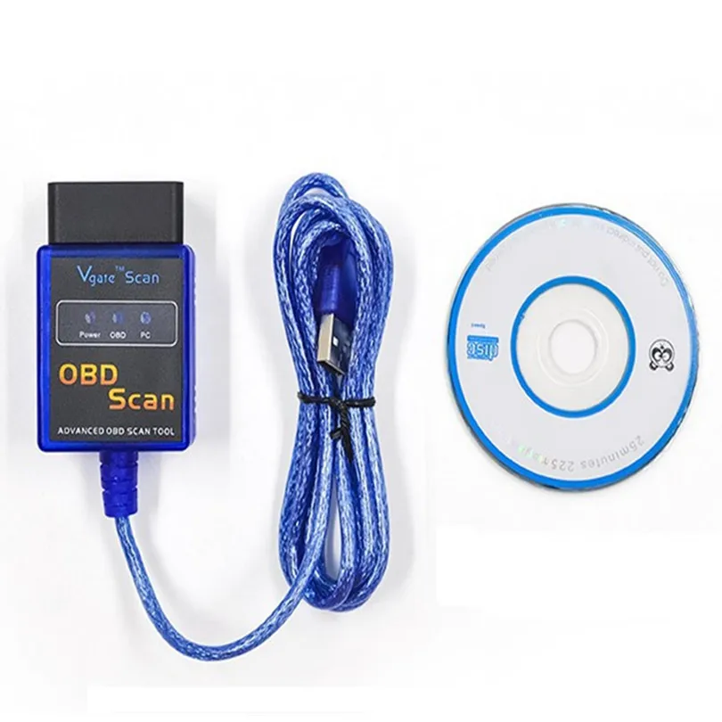 20 шт./лот цена оптовой продажи Vgate Мини ELM327 с USB кабель ELM 327 OBD2 Интерфейс Авто Диагностический Интерфейс