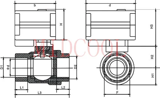 CWX-25S Stainless steel Motorized Ball Valve 1/2" DN15 Water control Angle valve DC9-24V 2 way wires CR-04