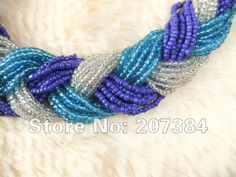 CirGen Мода чешского Boho смешивания Цвет Коренастый тонкие бусины цепочка Колосок чокер ошейник нагрудник ожерелье Женщины украшение, AF002