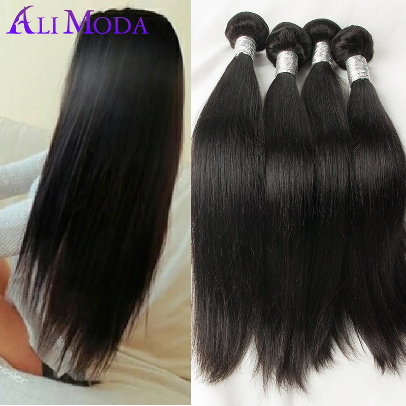 4 bundles 7A grade Malaysian Virgin Hair Straight Human Hair Weaves Rosa hair products malaysian straight hair Natural black