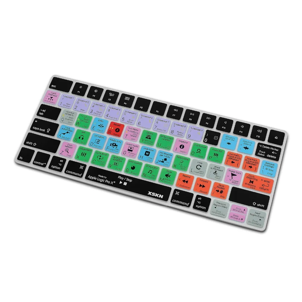 XSKN Logic Pro X 10 функциональная силиконовая клавиатура для Apple Magic Keyboard MLA22LL/A Защитная крышка