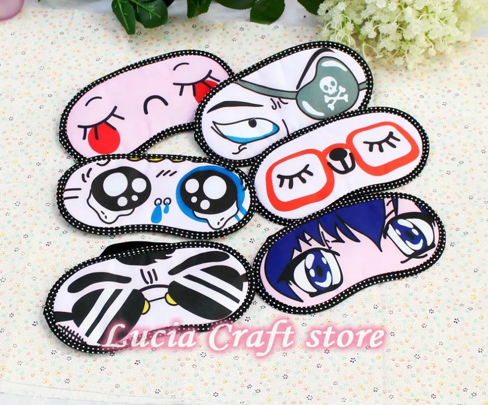 

Lucia Crafts 1piece/lot 21*10.5cm Random Lovely Sleeping Eye Mask Blindfold Shade Travel Sleep Cover Light Guide I0409
