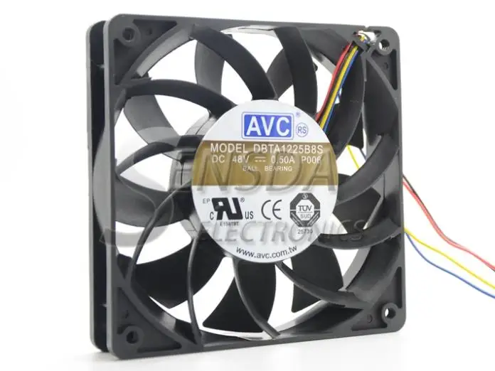 Для AVC DBTA1225B8S P006 120 мм 12 см DC 48 V 0.5A охлаждения блок вентилятора вентилятор квадратный 120x120x25 мм Переключатель вентилятора 4-проводной