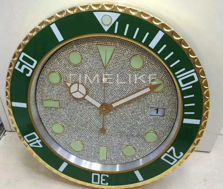 14'' Luxury Diamond Wall Clock Watch Shape Wall Clock With Silent