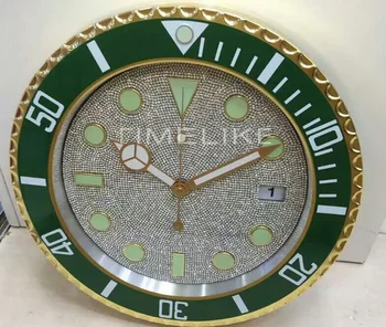 

14'' Luxury Diamond Wall Clock Watch Shape Wall Clock With Silent Movement