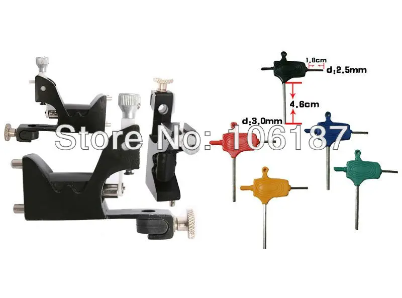 Черный Профессиональный Ротари татуировки Machine Gun с 1 шт. красочные татуировки Отрегулируйте инструмент Гаечные ключи