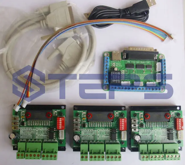 ЧПУ 3 оси TB6560 3.5A Драйвер шагового двигателя плата контроллера комплект