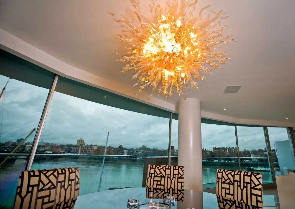 Hotel Decoration Chandelier with LED Bulb Hand Blown Murano Glass Modern Style Hotel Chandelier