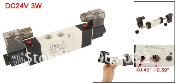 Высокое качество 4V330C-10 DC 24 V 3 положения закрытого типа Соленоидный клапан пять портов три положения Соленоидный клапан