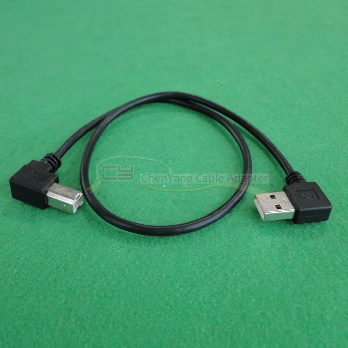 Прямоугольный 90 градусов USB 2,0 A Мужской B Мужской кабель для принтера 50 см