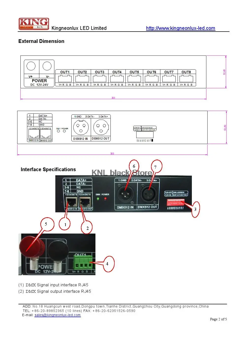 LED 24CH DMX512 декодер DC12V-24V, 12 В