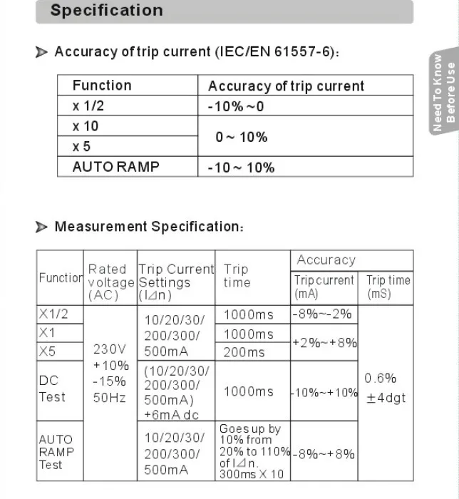 Цифровой RCD ELCB тест er авто тест-метр AR5406 тестовое оборудование