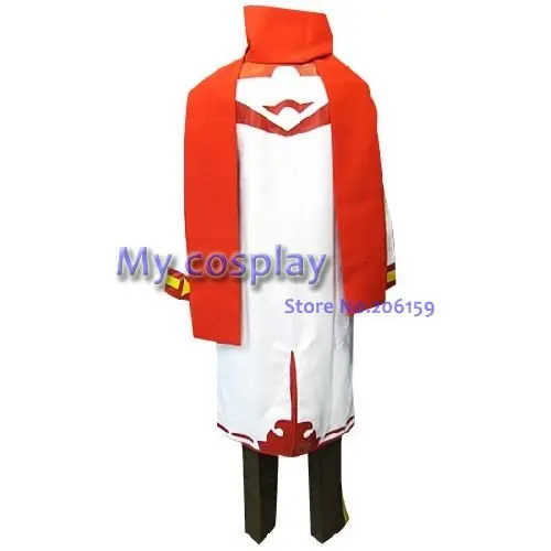 Vocaloid Akaito красный и белый костюм Cosplay белое мужское длинное пальто с шарфом