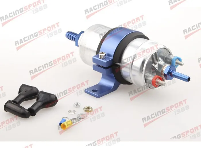 Внешний топливный насос 044 для Bosch+ кронштейн двигателя синий+ 1/" Вход 3/8" выход Барб