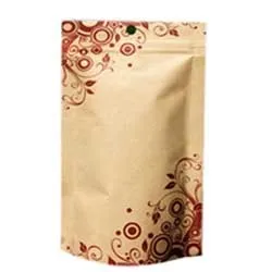 Крафт-Бумага мешок с ziplock для Еда, Встаньте крафт Бумага мешок "Цветы печати" 18x26x4 см 100 шт./лот