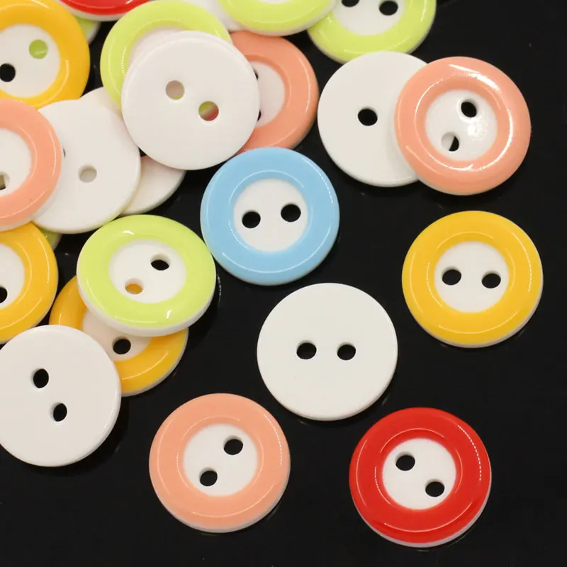 DoreenBeads смолы швейные кнопки для скрапбукинга Круглые 2 отверстия смешанные 13 мм диаметр, 200 шт Новинка
